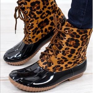 Leopard Print Rain Boots